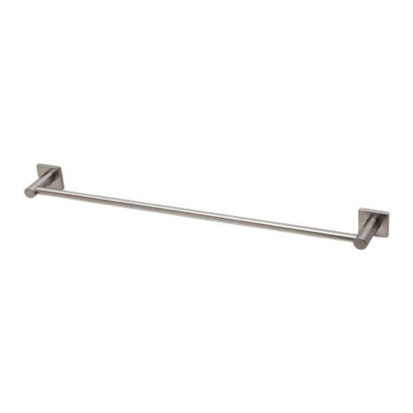 Phoenix Radii Single Towel Rail 600mm Square Plate Brushed Nickel