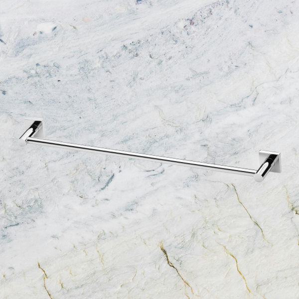 Phoenix Radii Single Towel Rail 600mm Square Plate Chrome