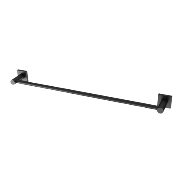 Phoenix Radii Single Towel Rail 600mm Square Plate Matte Black