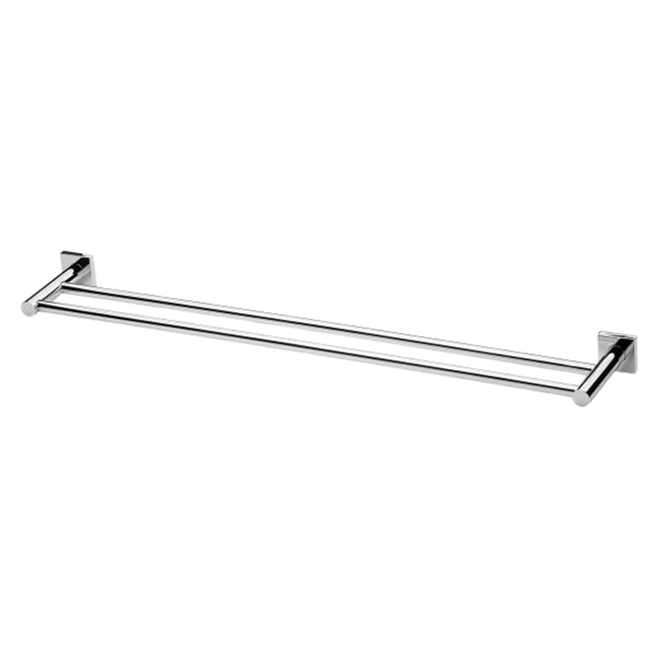 Phoenix Radii Double Towel Rail 800mm Square Plate Chrome