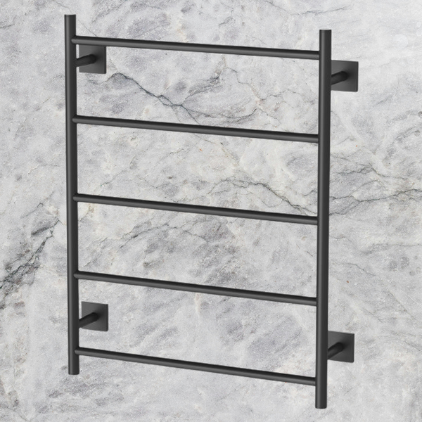 Phoenix Radii Heated Towel Ladder 550 x 740mm Square Plate Matte Black