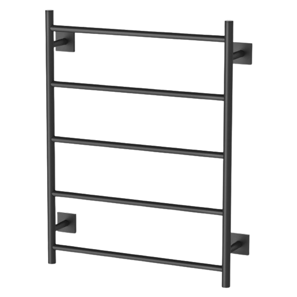 Phoenix Radii Heated Towel Ladder 550 x 740mm Square Plate Matte Black