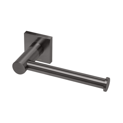 Phoenix Radii Toilet Roll Holder Square Plate Brushed Carbon