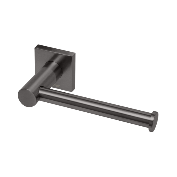 Phoenix Radii Toilet Roll Holder Square Plate Brushed Carbon