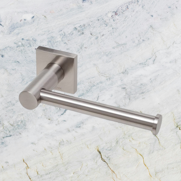 Phoenix Radii Toilet Roll Holder Square Plate Brushed Nickel