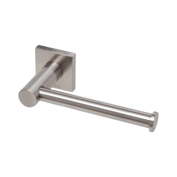 Phoenix Radii Toilet Roll Holder Square Plate Brushed Nickel