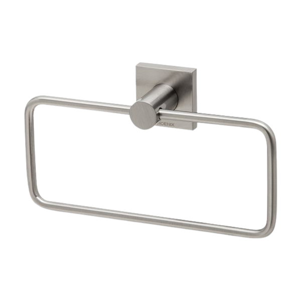 Phoenix Radii Hand Towel Holder Square Plate Brushed Nickel