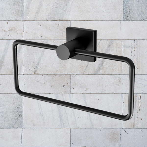 Phoenix Radii Hand Towel Holder Square Plate Matte Black