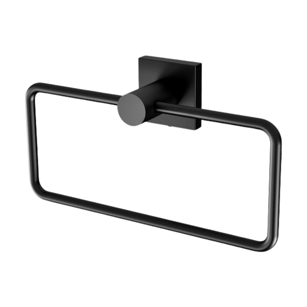 Phoenix Radii Hand Towel Holder Square Plate Matte Black