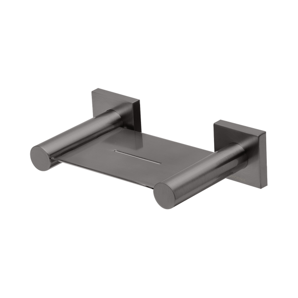 Phoenix Radii Soap Dish Square Plate Brushed Carbon