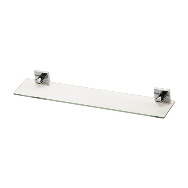 Phoenix Radii Glass Shelf Square Plate Chrome