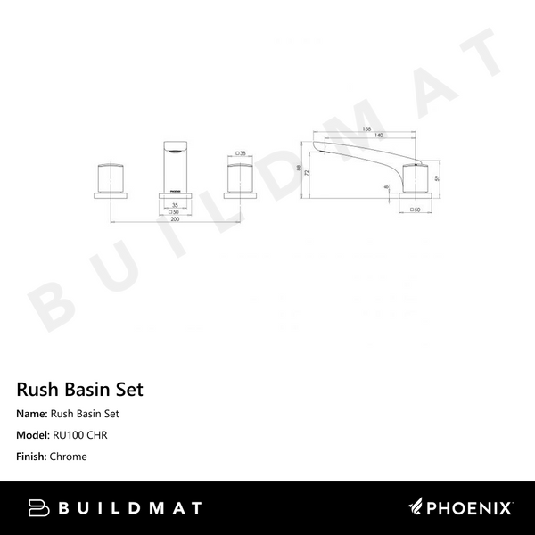 Phoenix Rush Basin Set Chrome