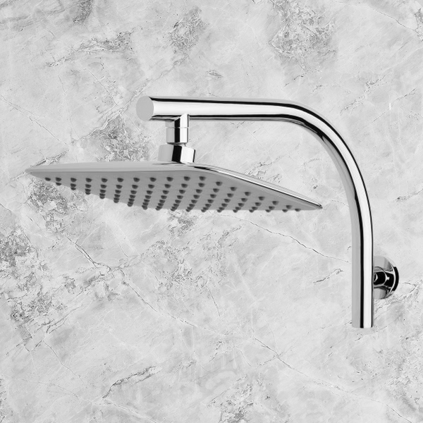 Phoenix Rush High-Rise Shower Arm & 200 x 250mm Rose Chrome