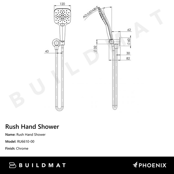 Phoenix Rush Hand Shower Chrome