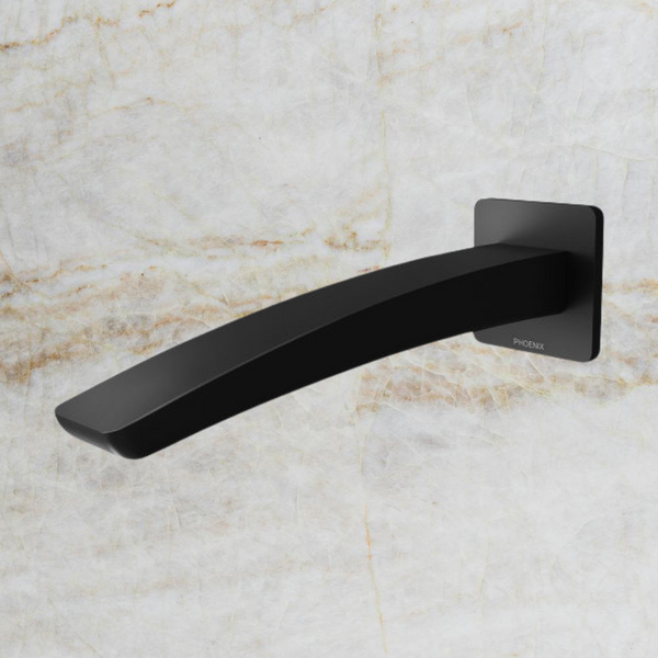 Phoenix Rush Wall Bath Outlet 180mm Matte Black