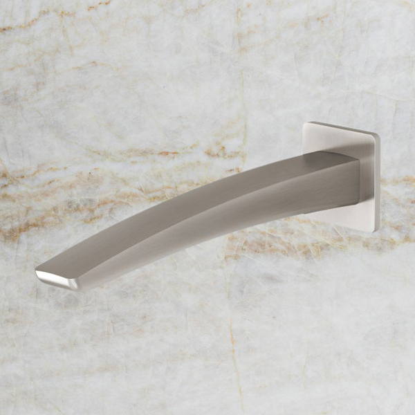 Phoenix Rush Wall Bath Outlet 230mm Brushed Nickel