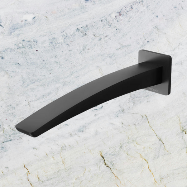 Phoenix Rush Wall Bath Outlet 230mm Matte Black