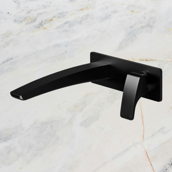 Phoenix Rush Wall Bath Mixer Set 180mm Matte Black
