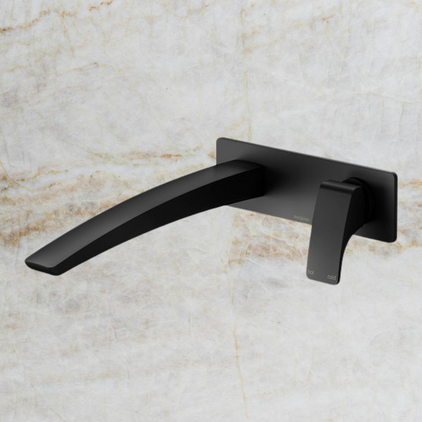 Phoenix Rush Wall Bath Mixer Set 230mm Matte Black