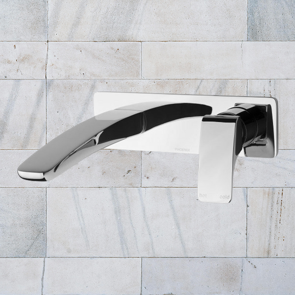 Phoenix Rush Wall Basin Mixer Set 180mm Chrome