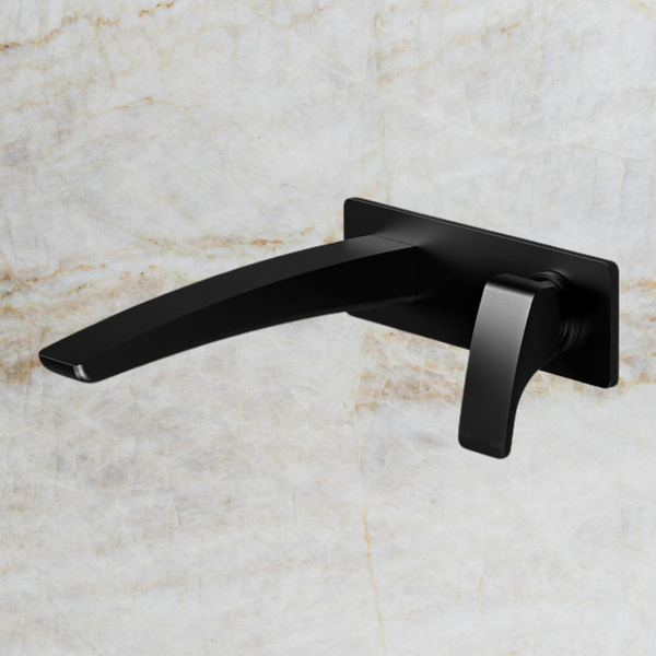 Phoenix Rush Wall Basin Mixer Set 180mm Matte Black