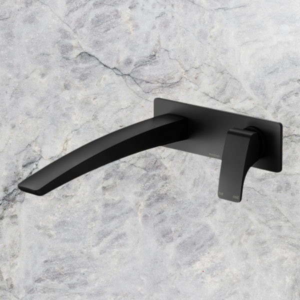 Phoenix Rush Wall Basin Mixer Set 230mm Matte Black