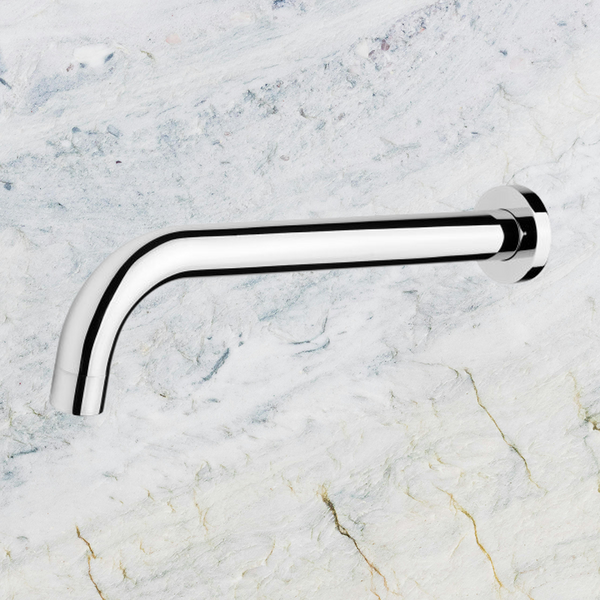 Phoenix Vivid Wall Bath Outlet 250mm Curved Chrome