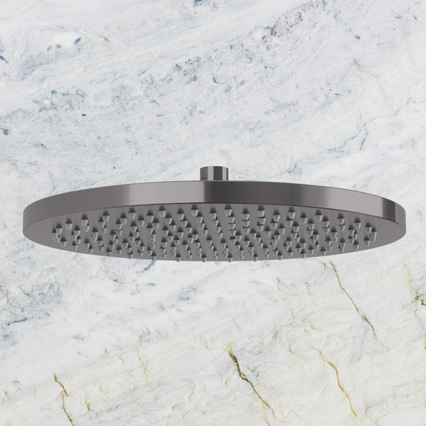 Phoenix Vivid Shower Rose 300mm Round Brushed Carbon