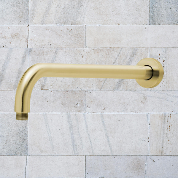 Phoenix Vivid Shower Arm 400mm Round Brushed Gold