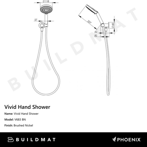 Phoenix Vivid Hand Shower Brushed Nickel