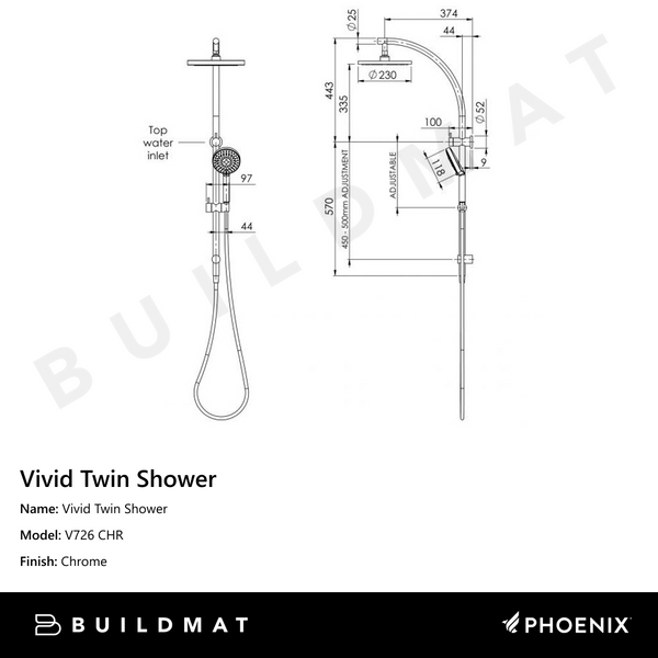 Phoenix Vivid Twin Shower Chrome