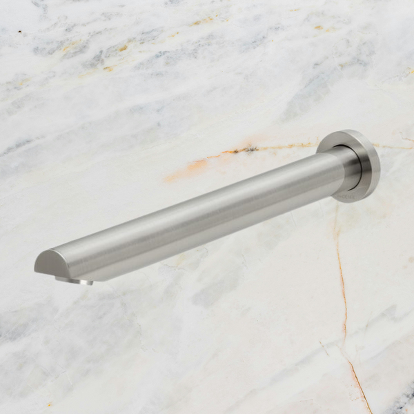 Phoenix Vivid Wall Bath Outlet 32 x 300mm Angled Brushed Nickel