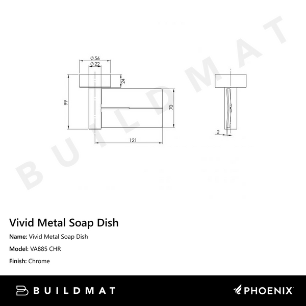 Phoenix Vivid Metal Soap Dish Chrome