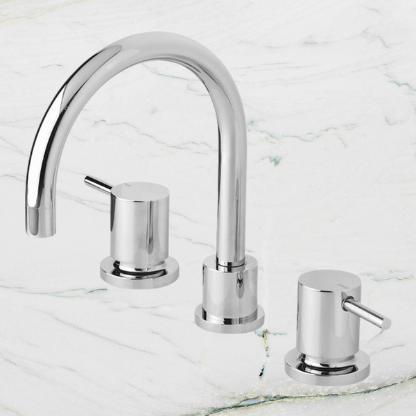 Phoenix Vivid Pin Lever Basin Set Swivel Gooseneck Outlet Chrome Lead Free