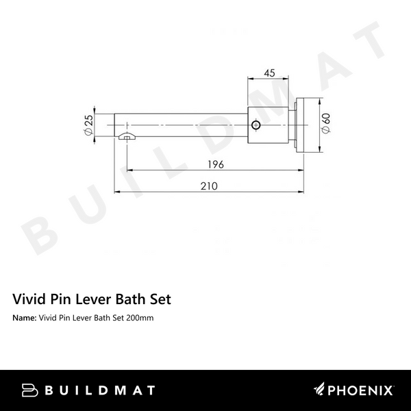 Phoenix Vivid Pin Lever Bath Set 200mm Lead Free Chrome