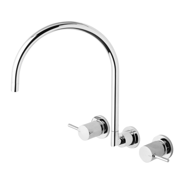Phoenix Vivid Pin Lever Wall Sink Set 200mm Gooseneck Lead Free Chrome