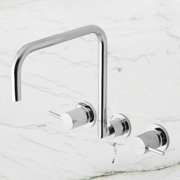 Phoenix Vivid Pin Lever Wall Sink Set 240mm Squareline Lead Free Chrome
