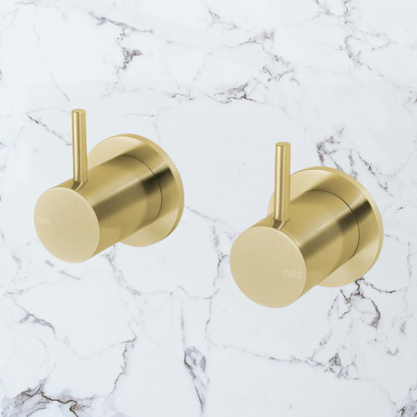 Phoenix Vivid Slimline Wall Top Assemblies 15mm Extended Spindles Brushed Gold