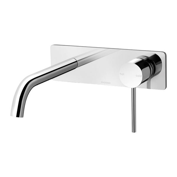 Phoenix Vivid Slimline SwitchMix Wall Basin / Bath Mixer Set 180mm Fit-Off Kit Lead Free Chrome