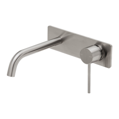 Phoenix Vivid Slimline SwitchMix Wall Basin / Bath Mixer Set 180mm Fit-Off Kit Lead Free Brushed Nickel