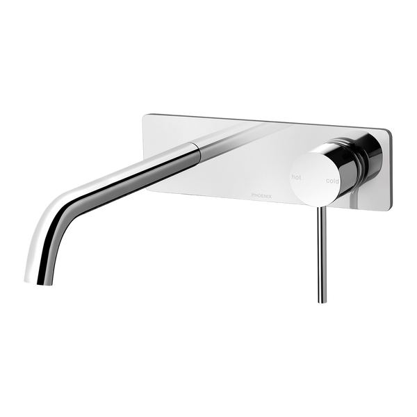 Phoenix Vivid Slimline SwitchMix Wall Basin / Bath Mixer Set 230mm Fit-Off Kit Chrome