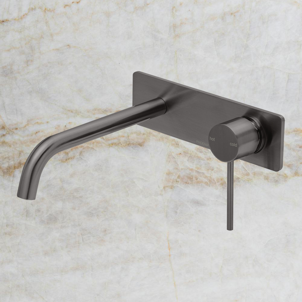 Phoenix Vivid Slimline SwitchMix Wall Basin / Bath Mixer Set 230mm Fit-Off Kit Only Lead Free Brushed Carbon