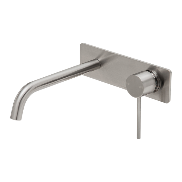 Phoenix Vivid Slimline SwitchMix Wall Basin / Bath Mixer Set 230mm Fit-Off Kit Brushed Nickel
