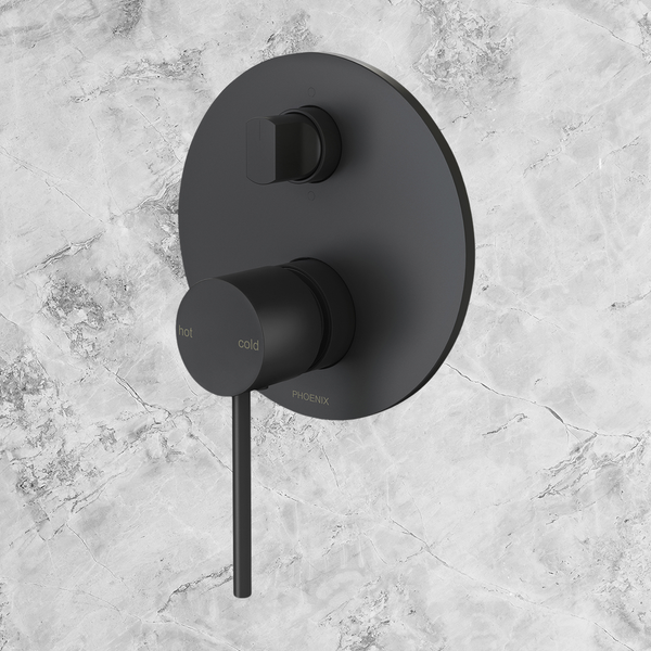 Phoenix Vivid Slimline SwitchMix Shower / Bath Diverter Mixer Fit-Off Kit Matte Black