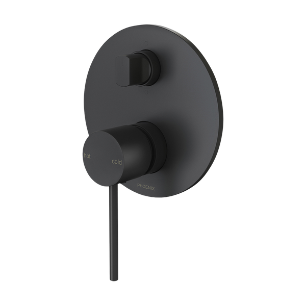 Phoenix Vivid Slimline SwitchMix Shower / Bath Diverter Mixer Matte Black (Complete Kit)