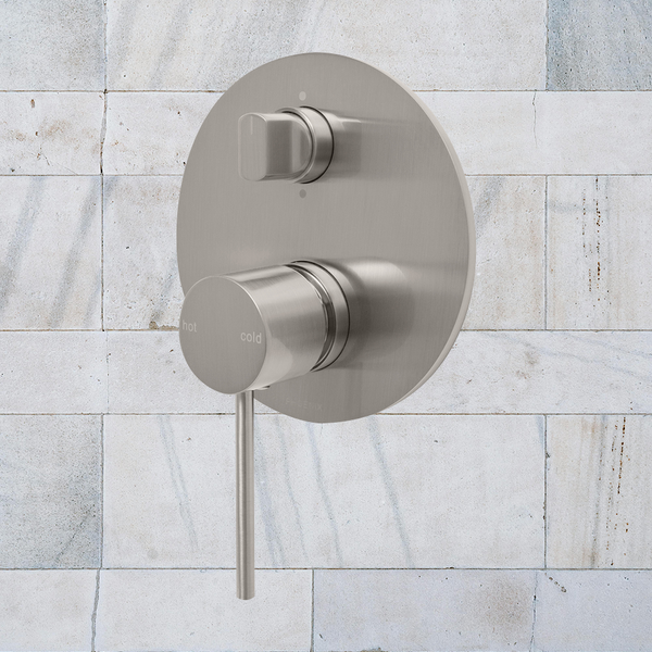 Phoenix Vivid Slimline SwitchMix Shower / Bath Diverter Mixer Brushed Nickel (Complete Kit)