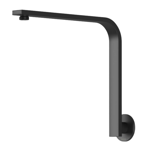 Phoenix Vivid Slimline High-Rise Shower Arm Round Plate Matte Black
