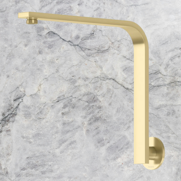 Phoenix Vivid Slimline High-Rise Shower Arm Round Plate Brushed Gold