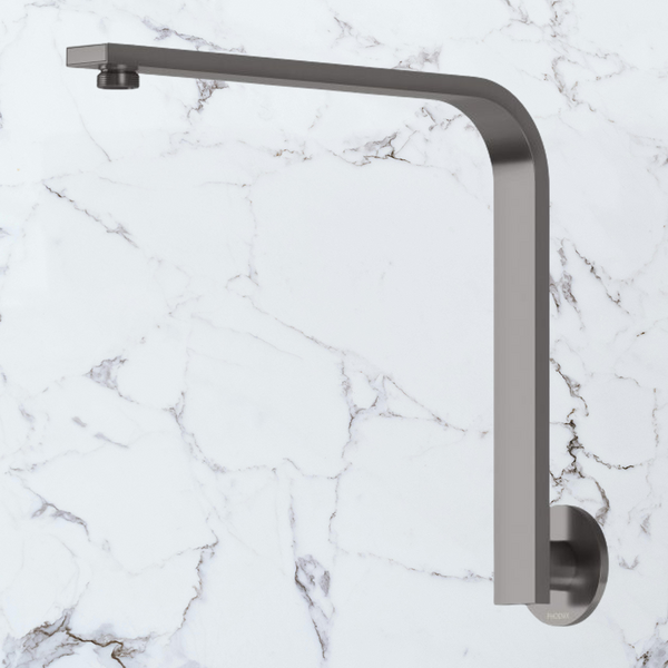 Phoenix Vivid Slimline High-Rise Shower Arm Round Plate Brushed Carbon