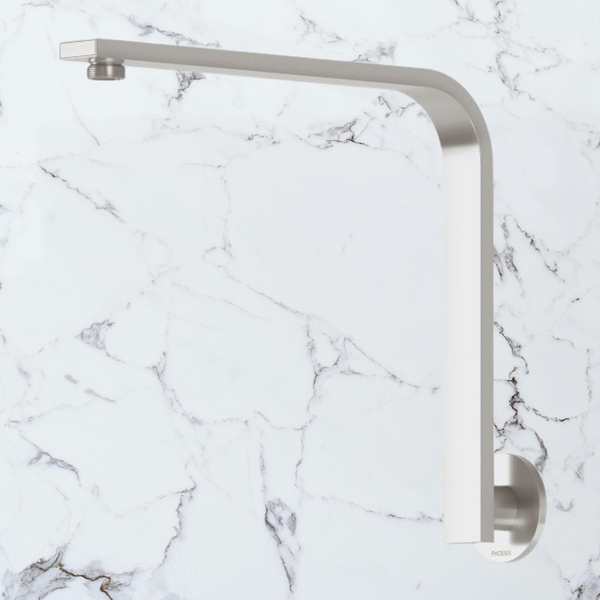 Phoenix Vivid Slimline High-Rise Shower Arm Round Plate Brushed Nickel